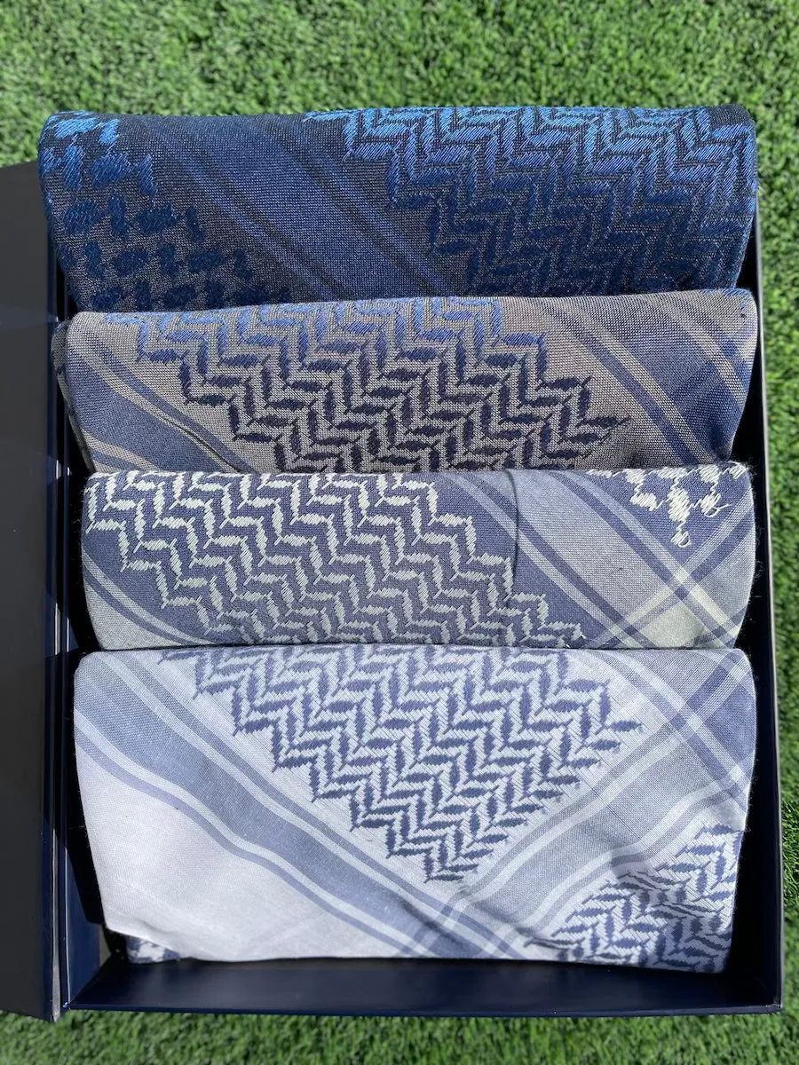 مجموعة Midnight Blue Collection 4-Piece Keffiyeh Box Set - إصدار محدود