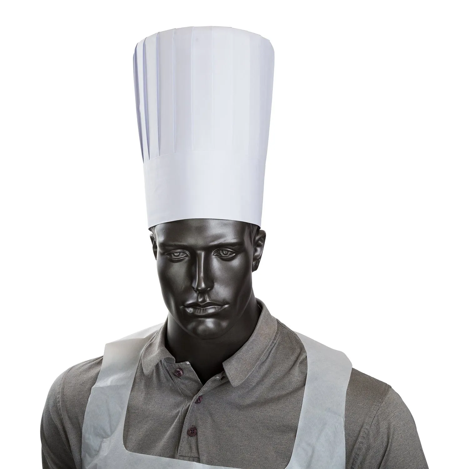 10" Pleated Chef Hats with Comfort Bands, Pack of 24