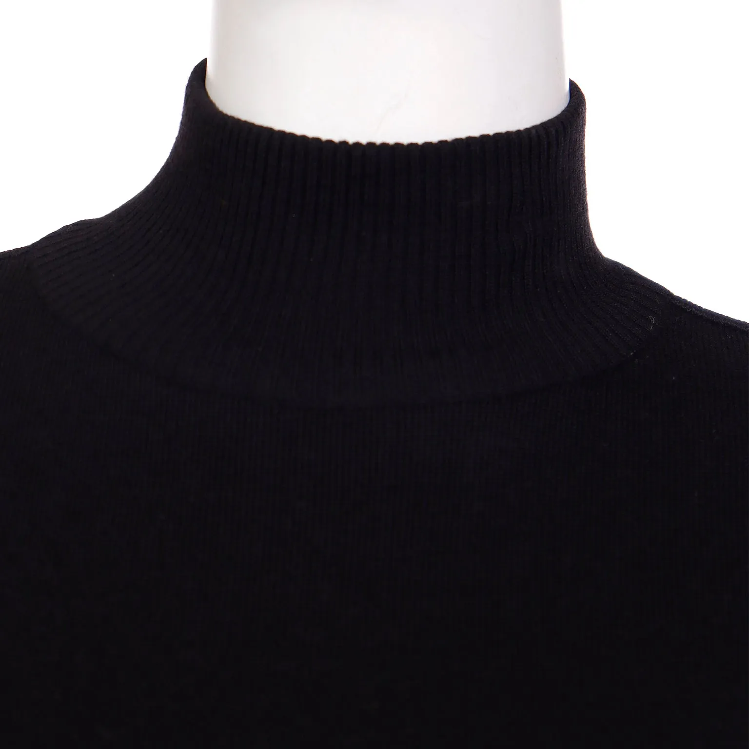 1986 Azzedine Alaia Black Stretch Bodycon Zipper Runway Dress