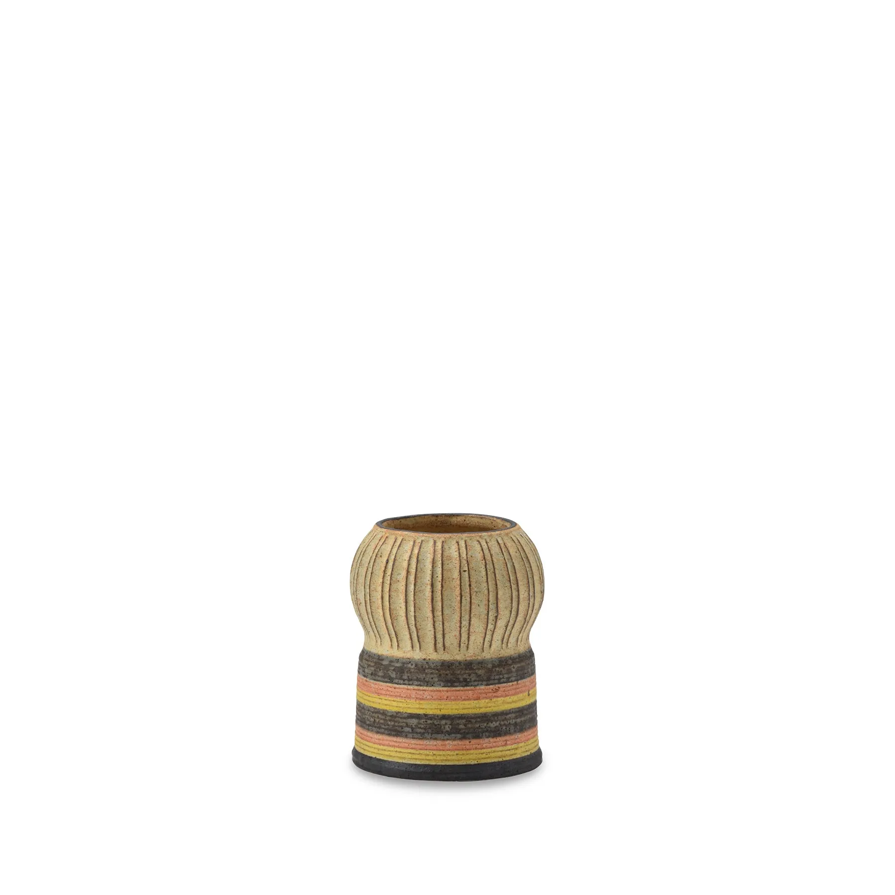 #45 Small Kokeshi Vessel with Horizontal Stripes