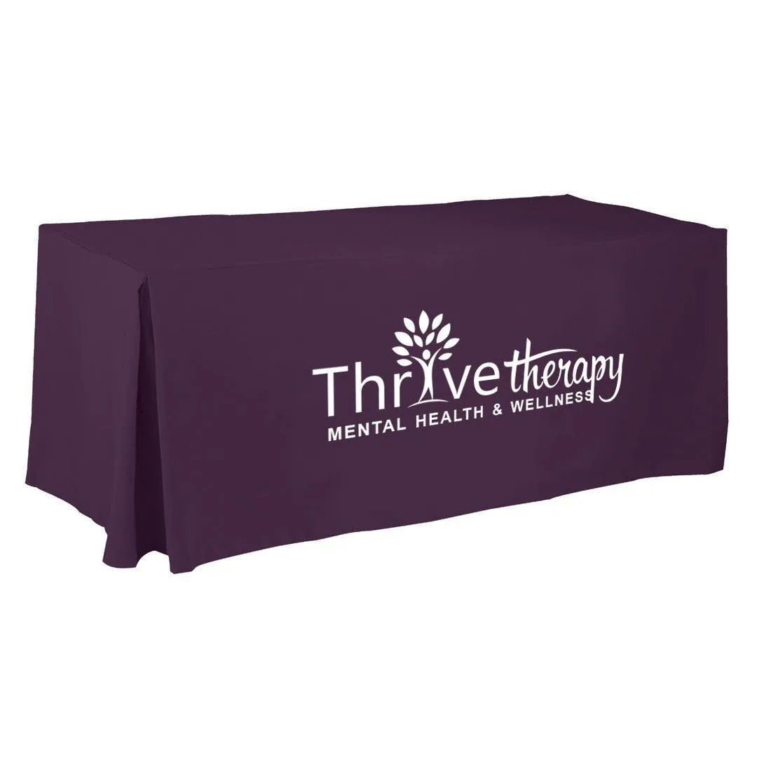 6' Custom Printed Fitted Table Cover - Single Color Print