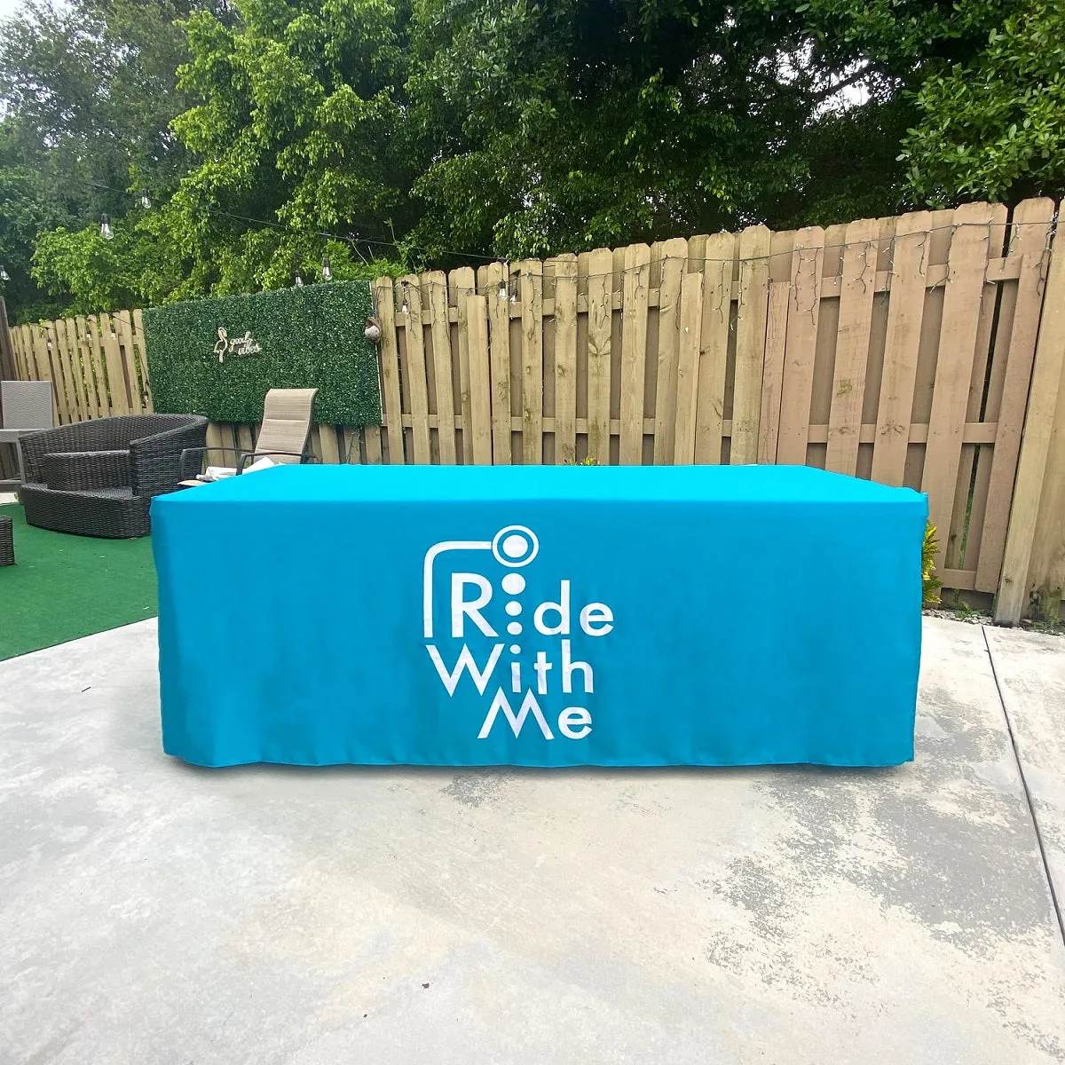 6' Custom Printed Fitted Table Cover - Single Color Print