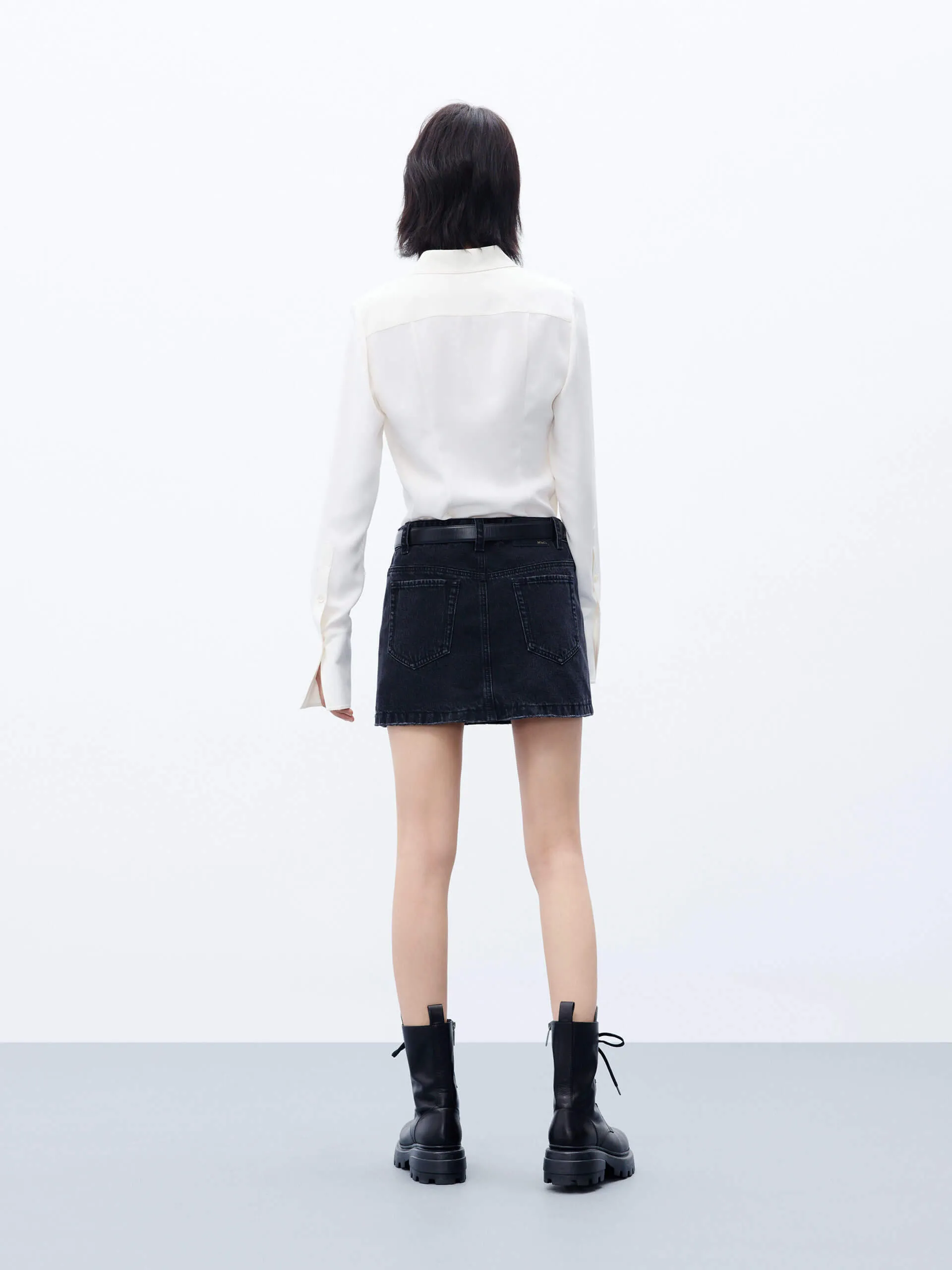 A-line silhouette Denim Skirt