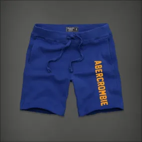 Abercrombie And Fitch With Yellow Designer Side Logo Men's Short -Royal Blue