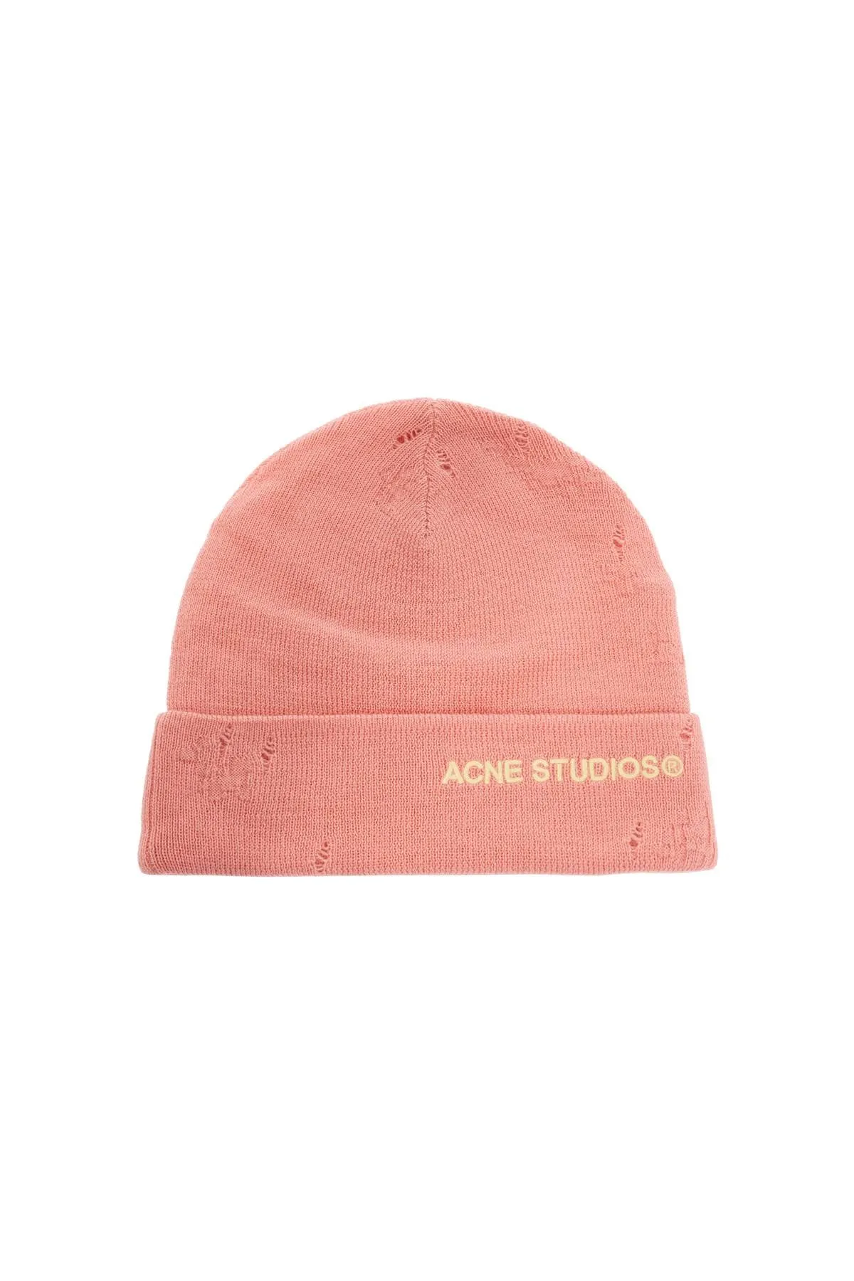 Acne Studios Distressed Wool Beanie Hat In