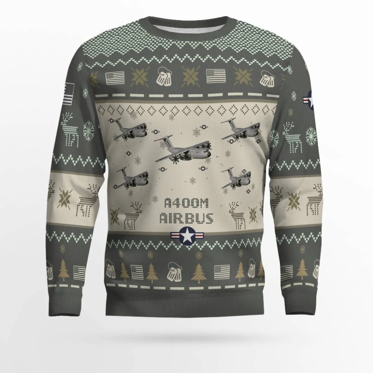 Airbus A400M Aircraft Ugly Sweater, Ugly Sweater Christmas Shirt for Men Dad Veteran