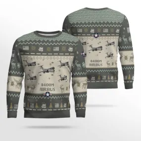 Airbus A400M Aircraft Ugly Sweater, Ugly Sweater Christmas Shirt for Men Dad Veteran