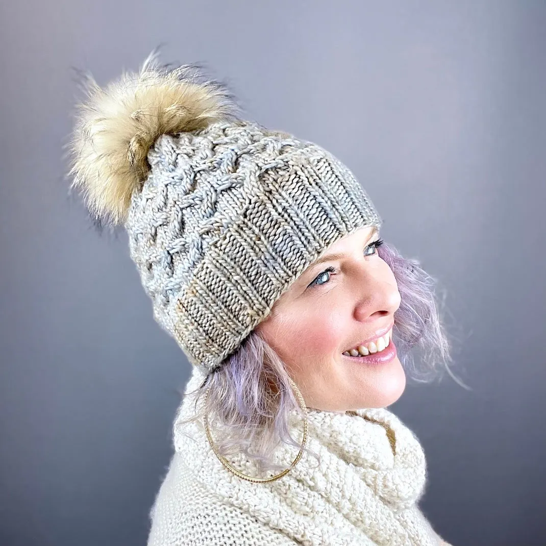 Allover Cabled Hat (Tosh Merino Version) Knitting Kit | Tosh Merino & Knitting Pattern (#299)