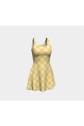 Aspen Gold Checkered Flare Dress