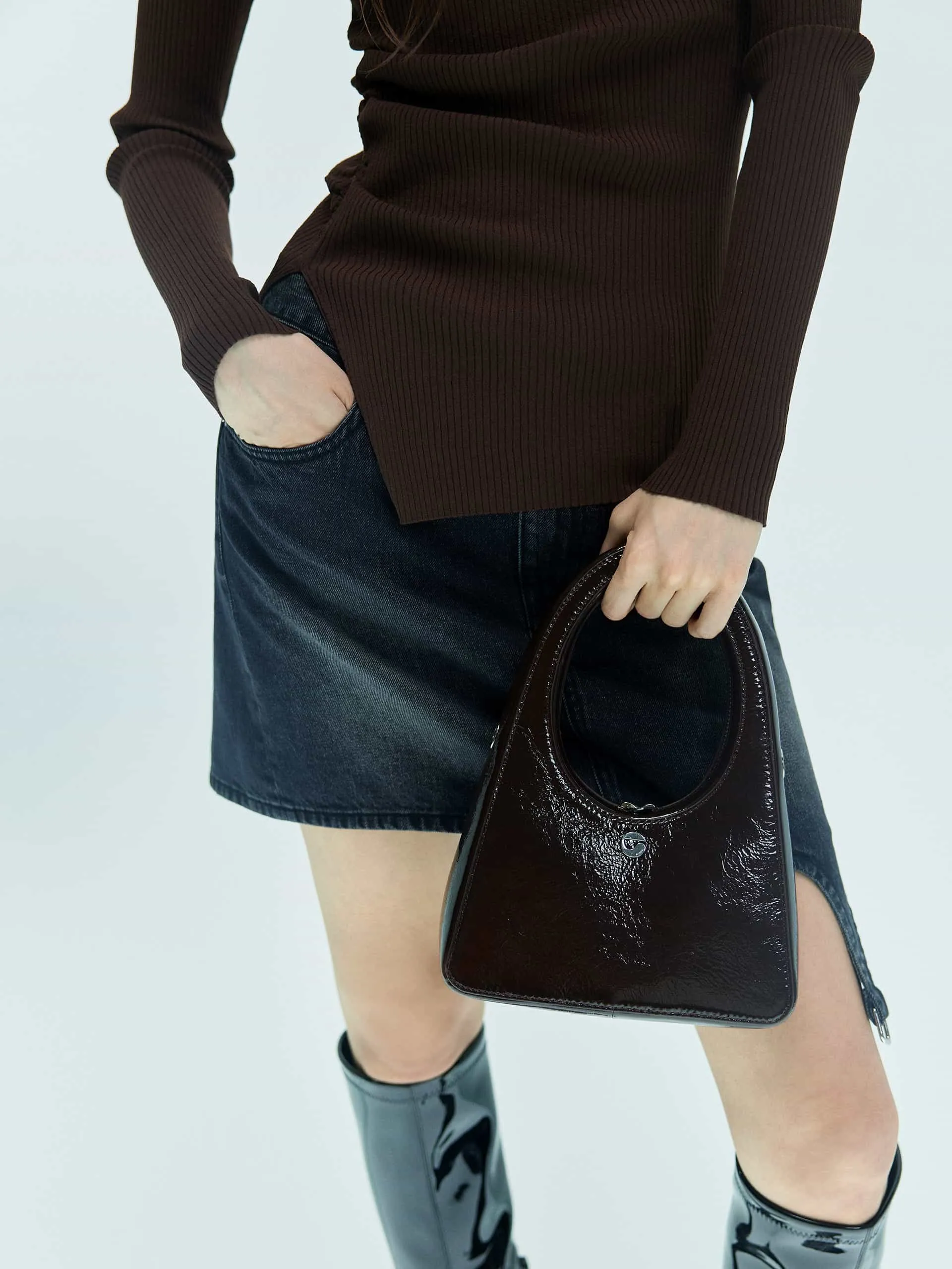 Asymmetric Cotton Mini Skirt