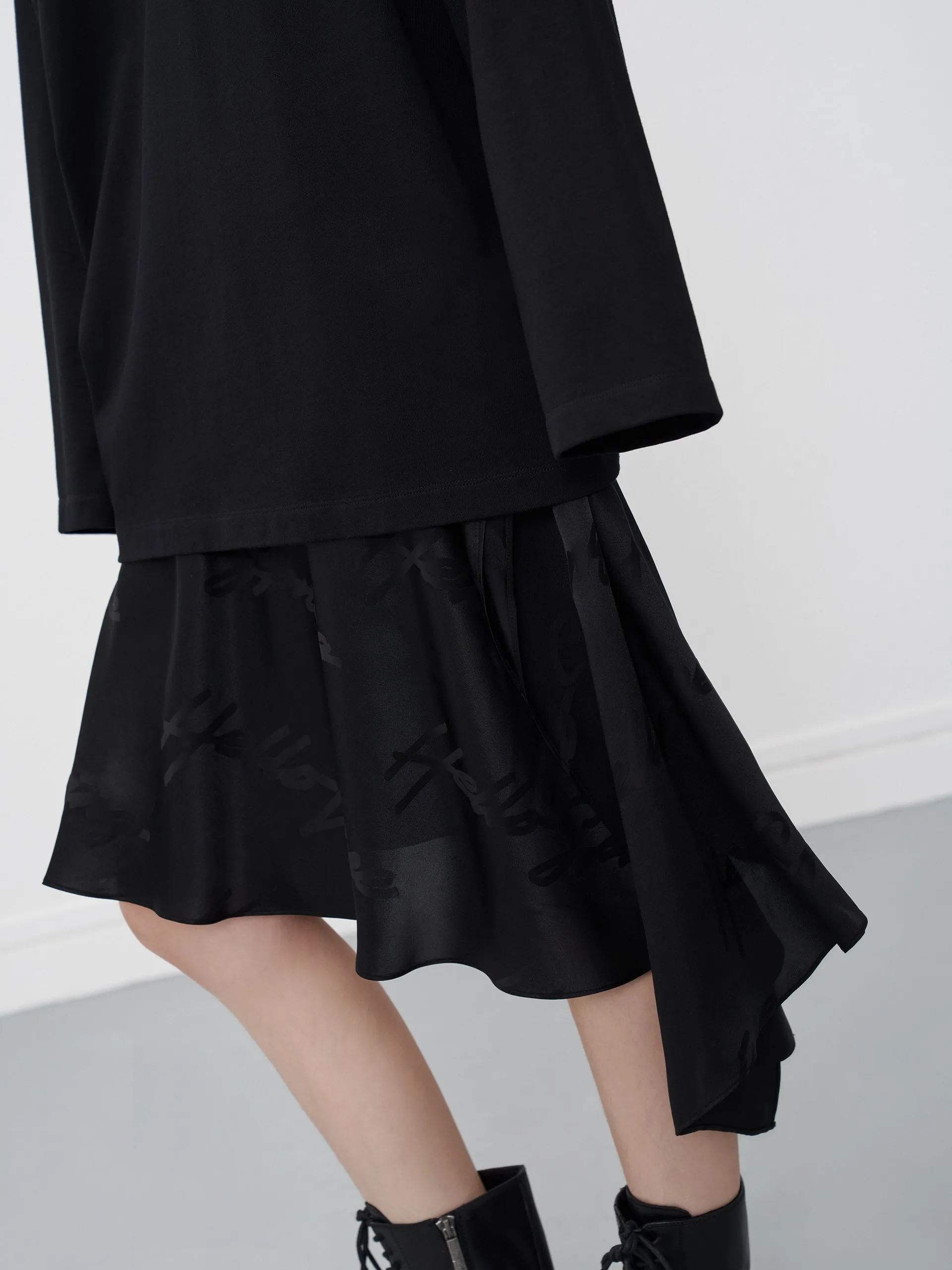 Asymmetric Jacquard Skirt