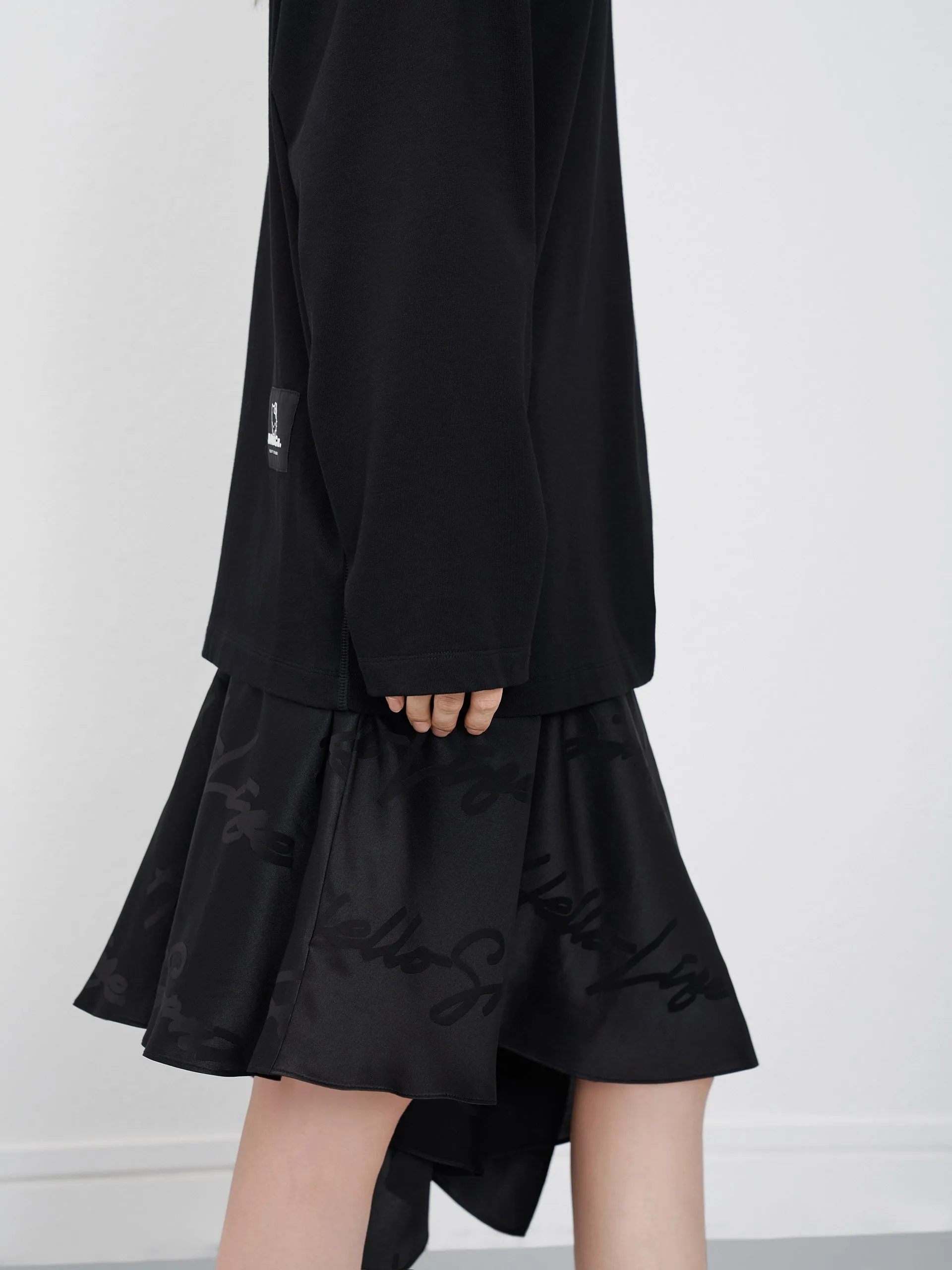 Asymmetric Jacquard Skirt