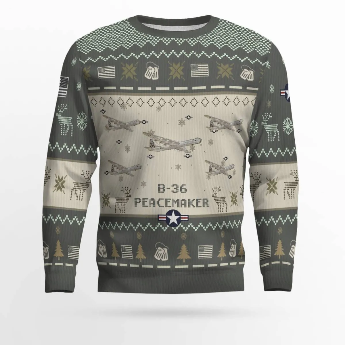 B-36 Peacemaker B36_Aircraft Ugly Sweater, Ugly Sweater Christmas Shirt for Men Dad Veteran