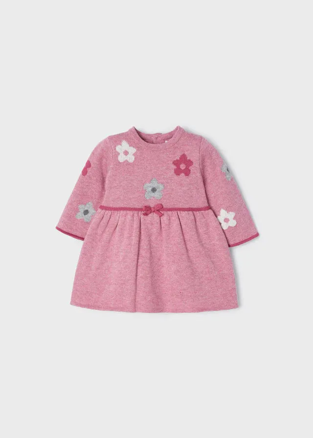 Baby Girls Pink Long Sleeve Knit Dress | Mayoral