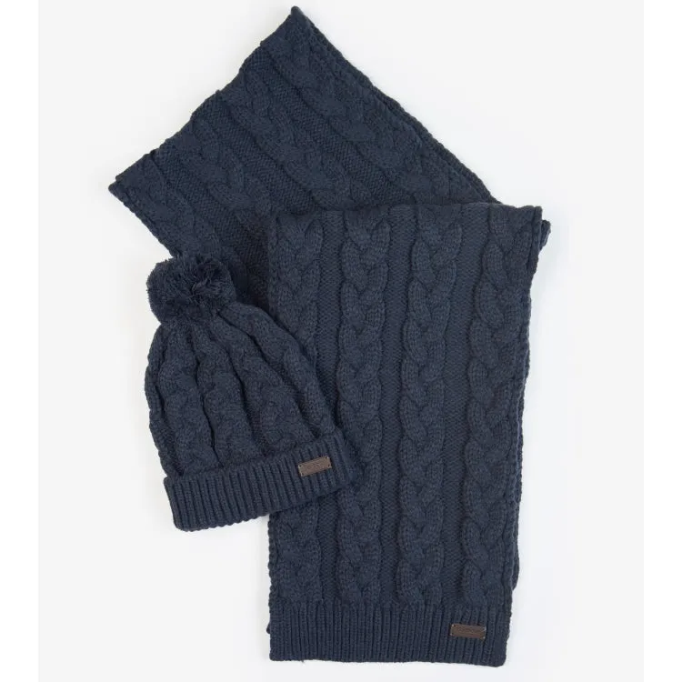 Barbour Highgate Cable Beanie and Scarf Gift Set