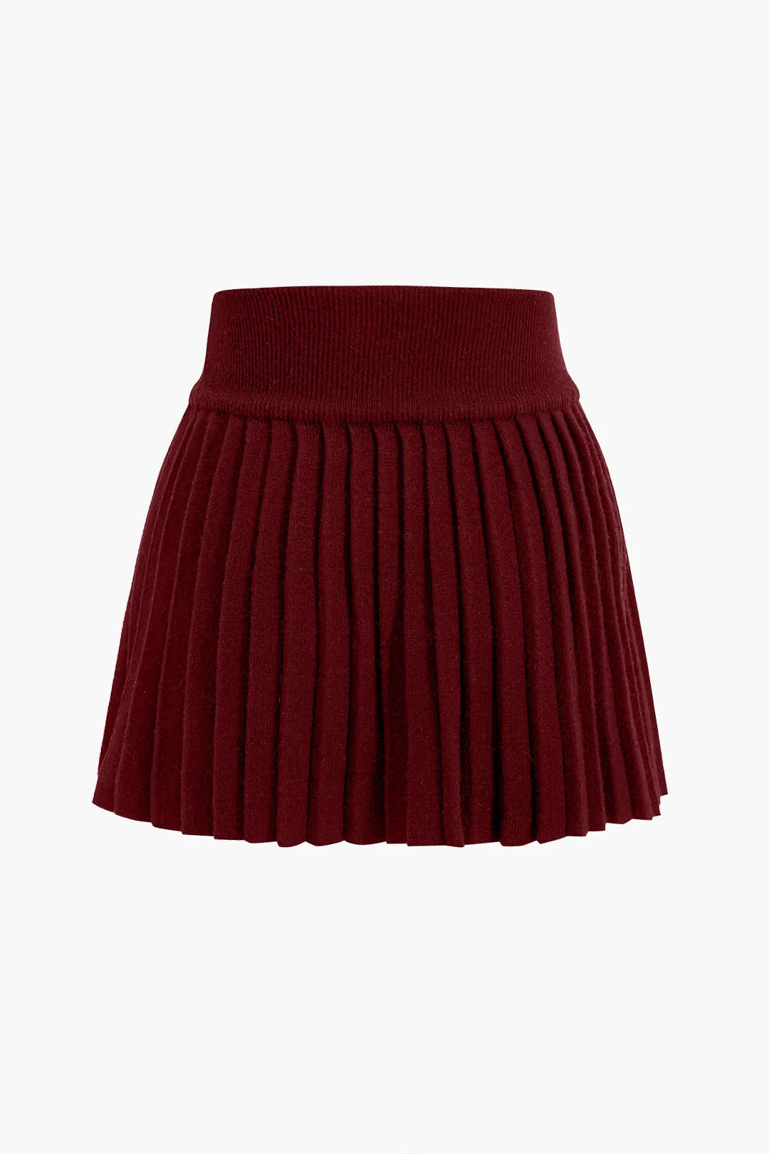 Basic Knit Pleated Skirt