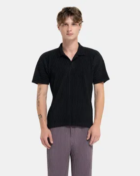 Basic Pleated Polo in Black