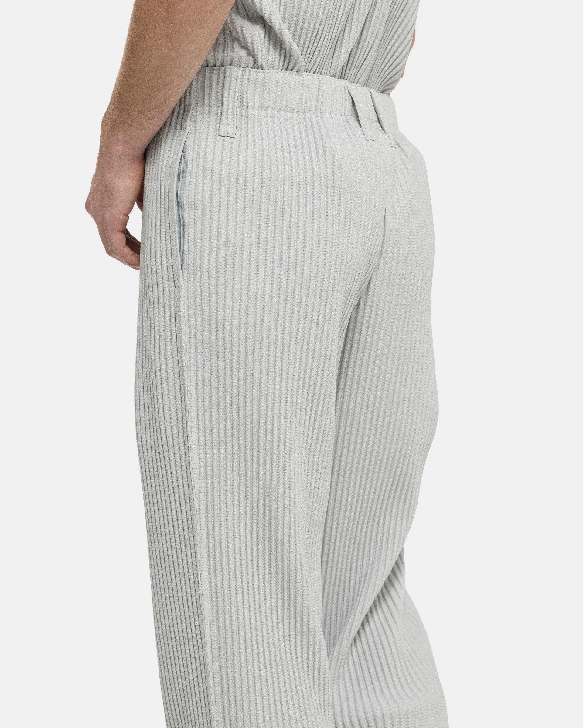 Basic Pleated Trouser in Light Grey