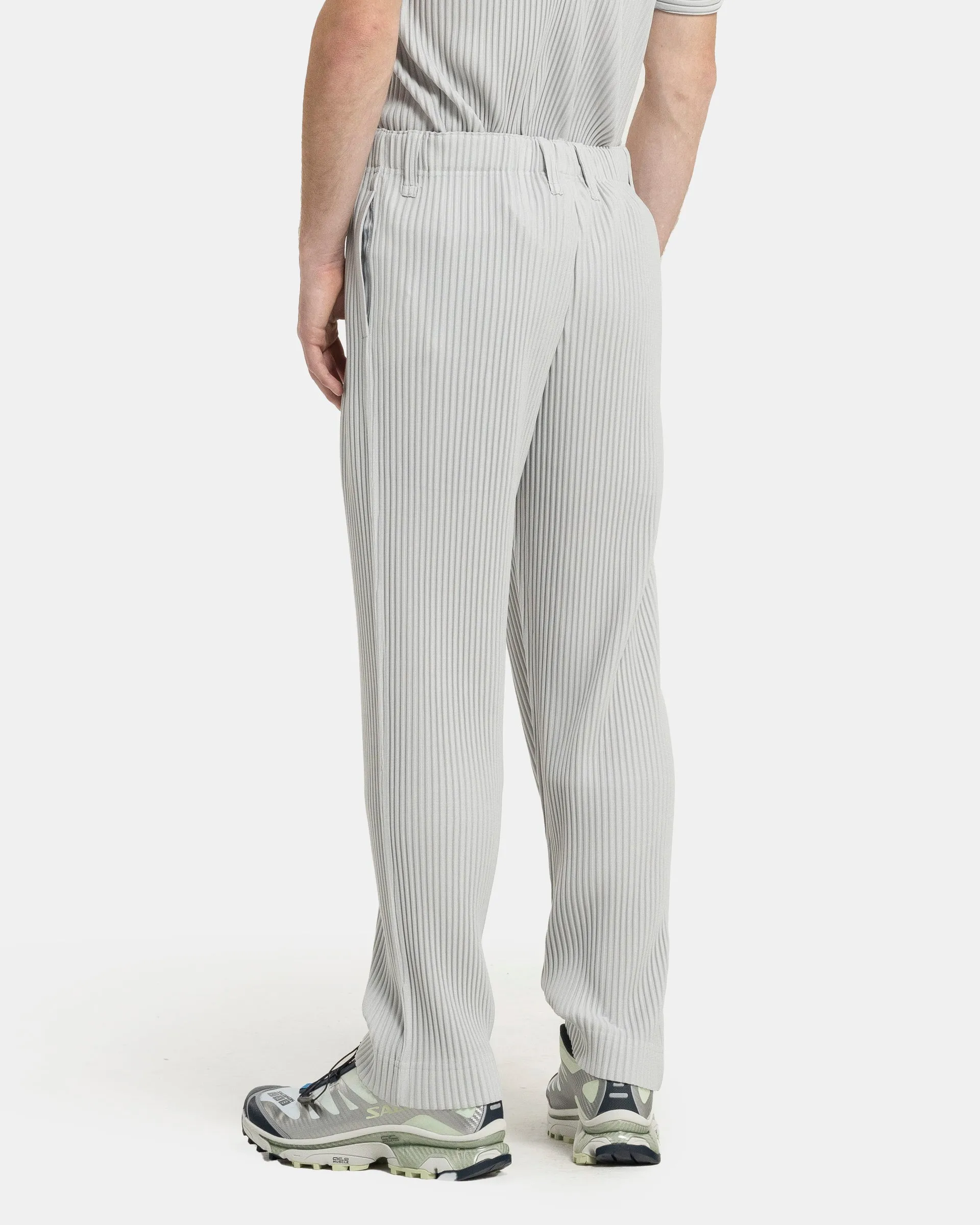 Basic Pleated Trouser in Light Grey