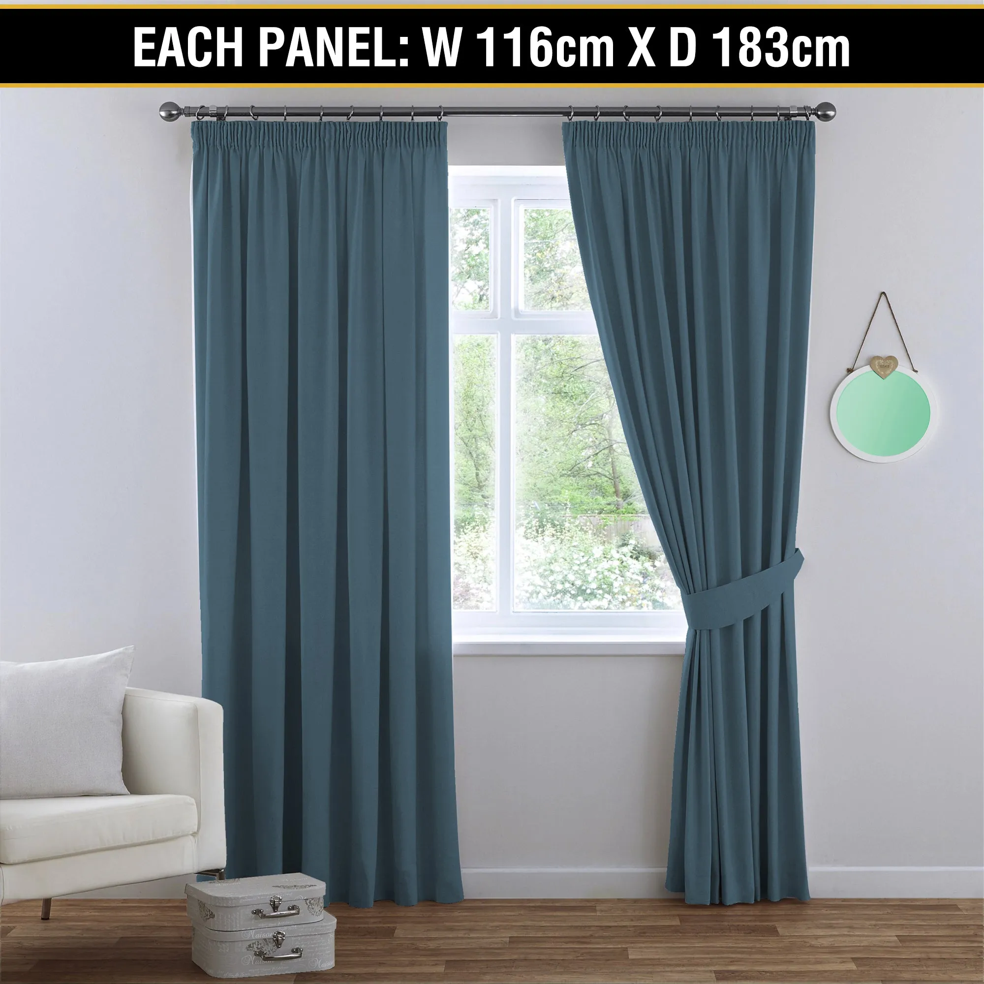 Blockout Curtains Bedroom Blackout Curtains Pencil Pleat Thermal Insulated Pair