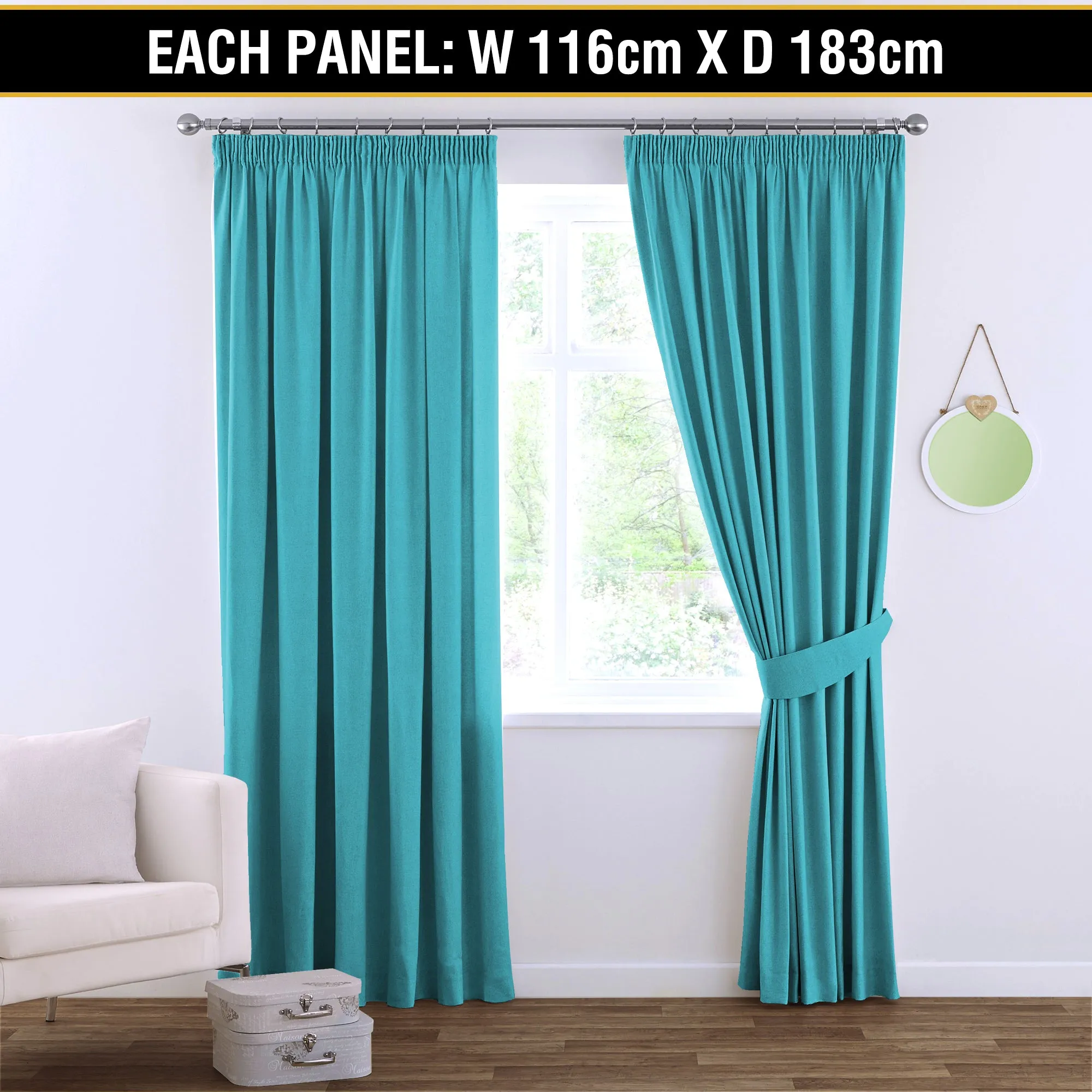 Blockout Curtains Bedroom Blackout Curtains Pencil Pleat Thermal Insulated Pair