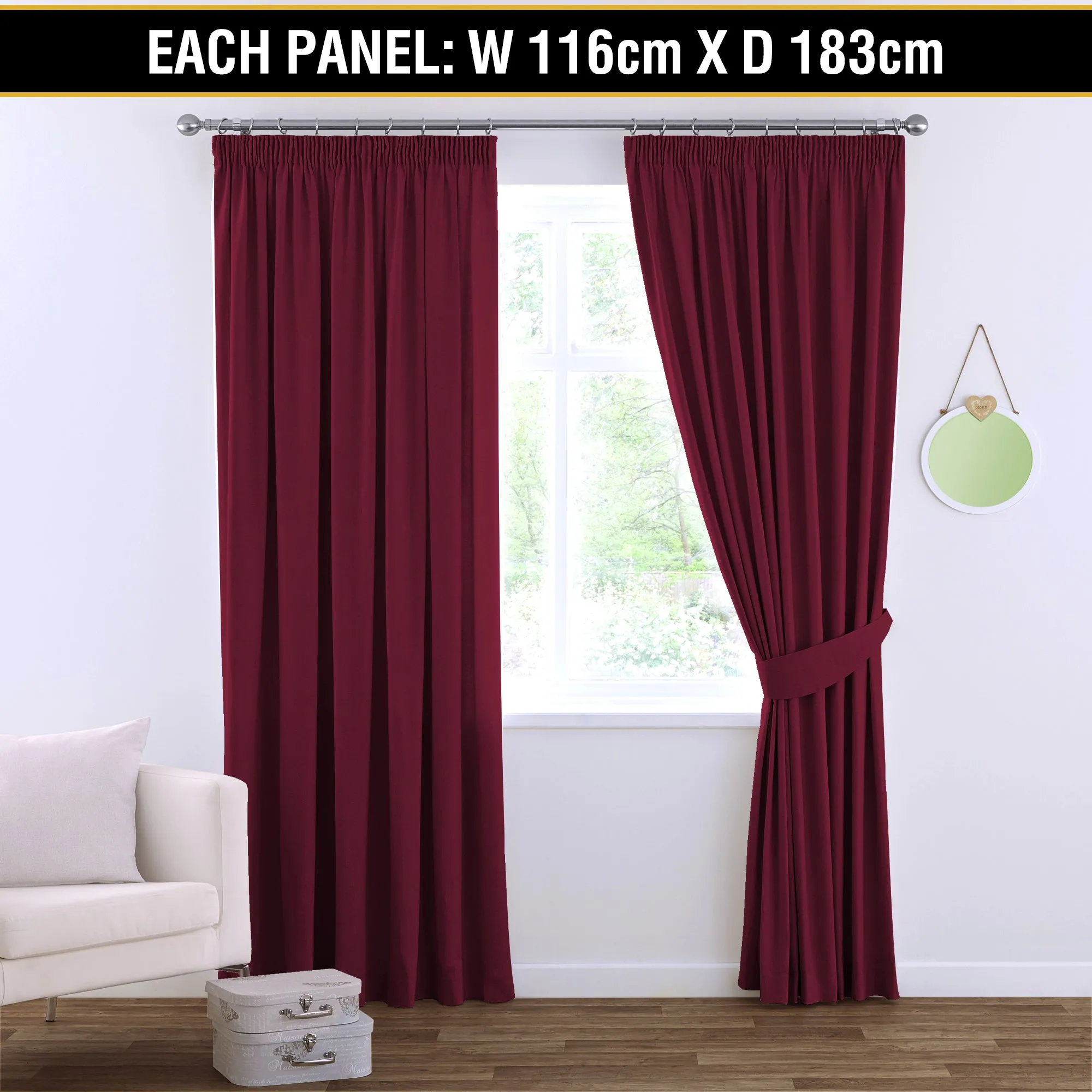 Blockout Curtains Bedroom Blackout Curtains Pencil Pleat Thermal Insulated Pair