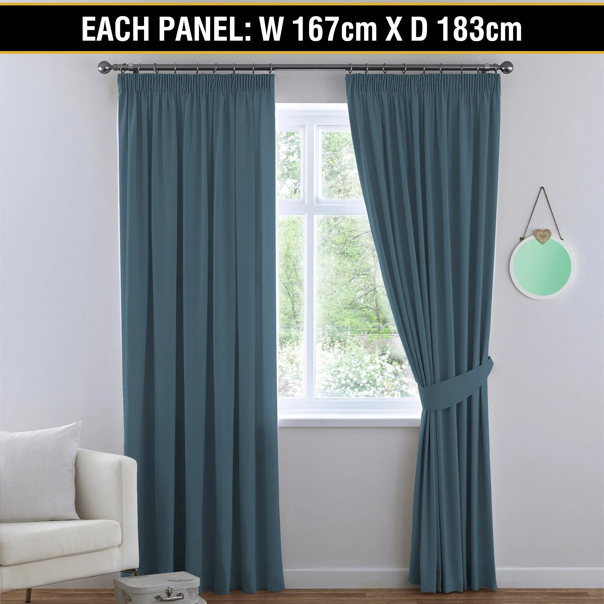 Blockout Curtains Bedroom Blackout Curtains Pencil Pleat Thermal Insulated Pair