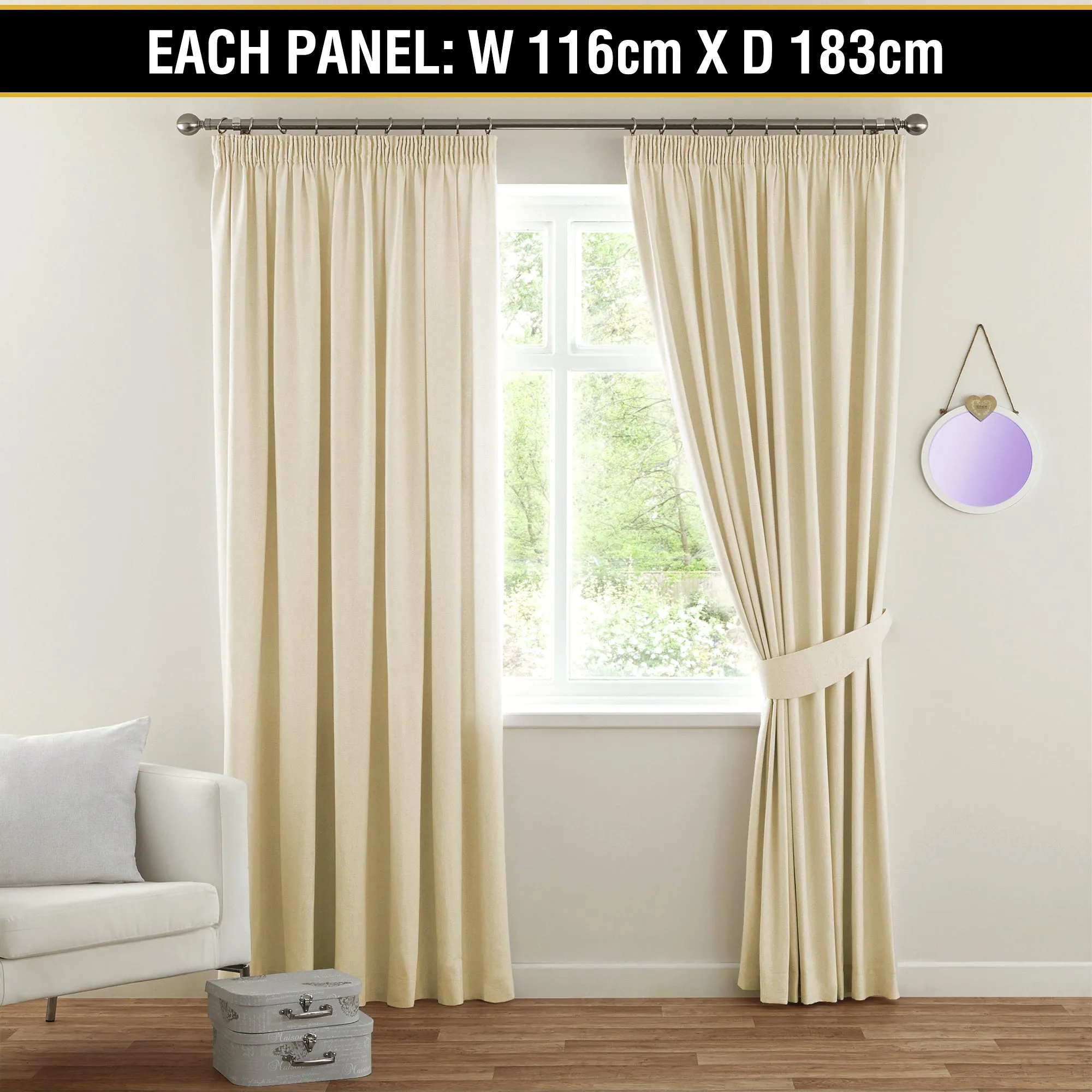 Blockout Curtains Bedroom Blackout Curtains Pencil Pleat Thermal Insulated Pair