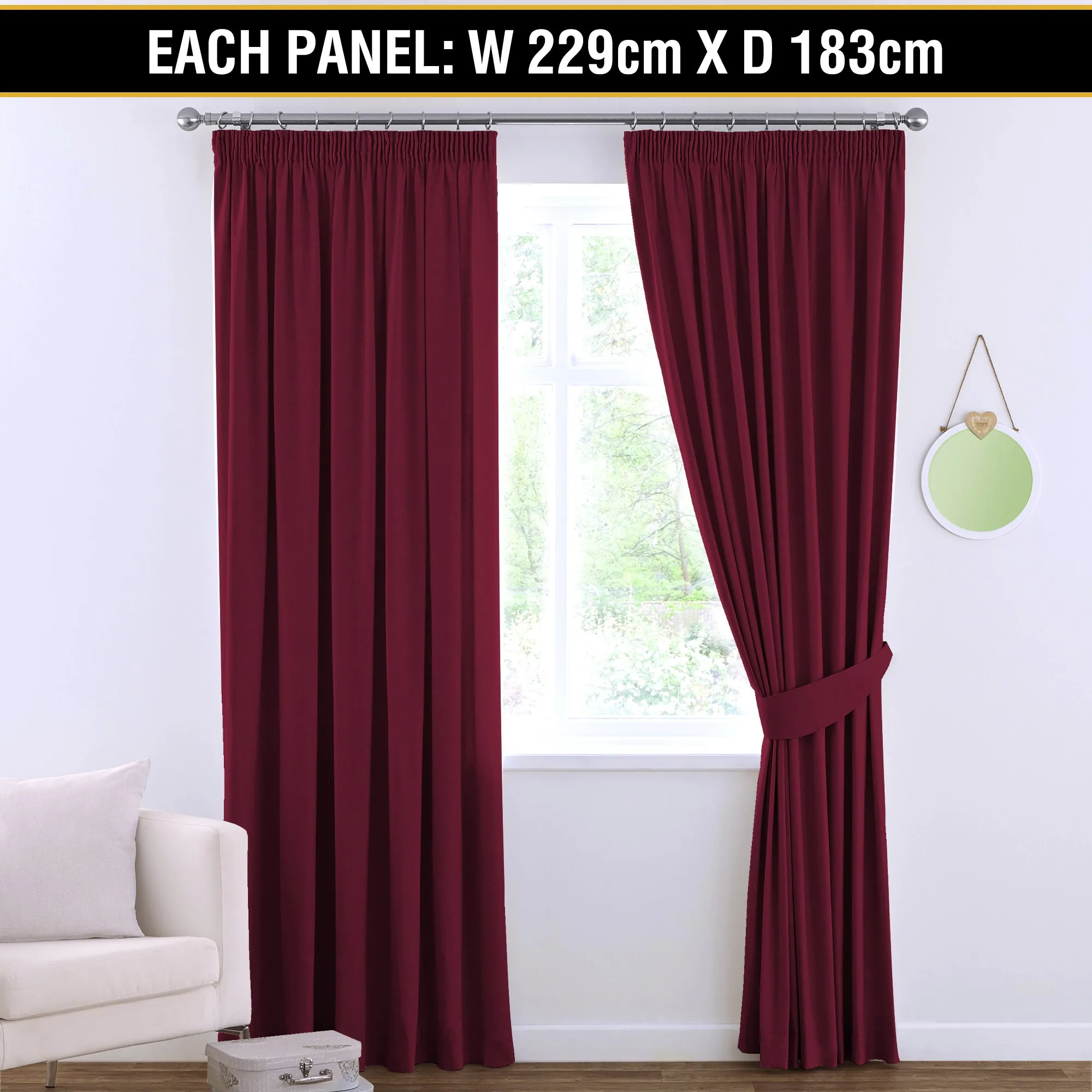 Blockout Curtains Bedroom Blackout Curtains Pencil Pleat Thermal Insulated Pair