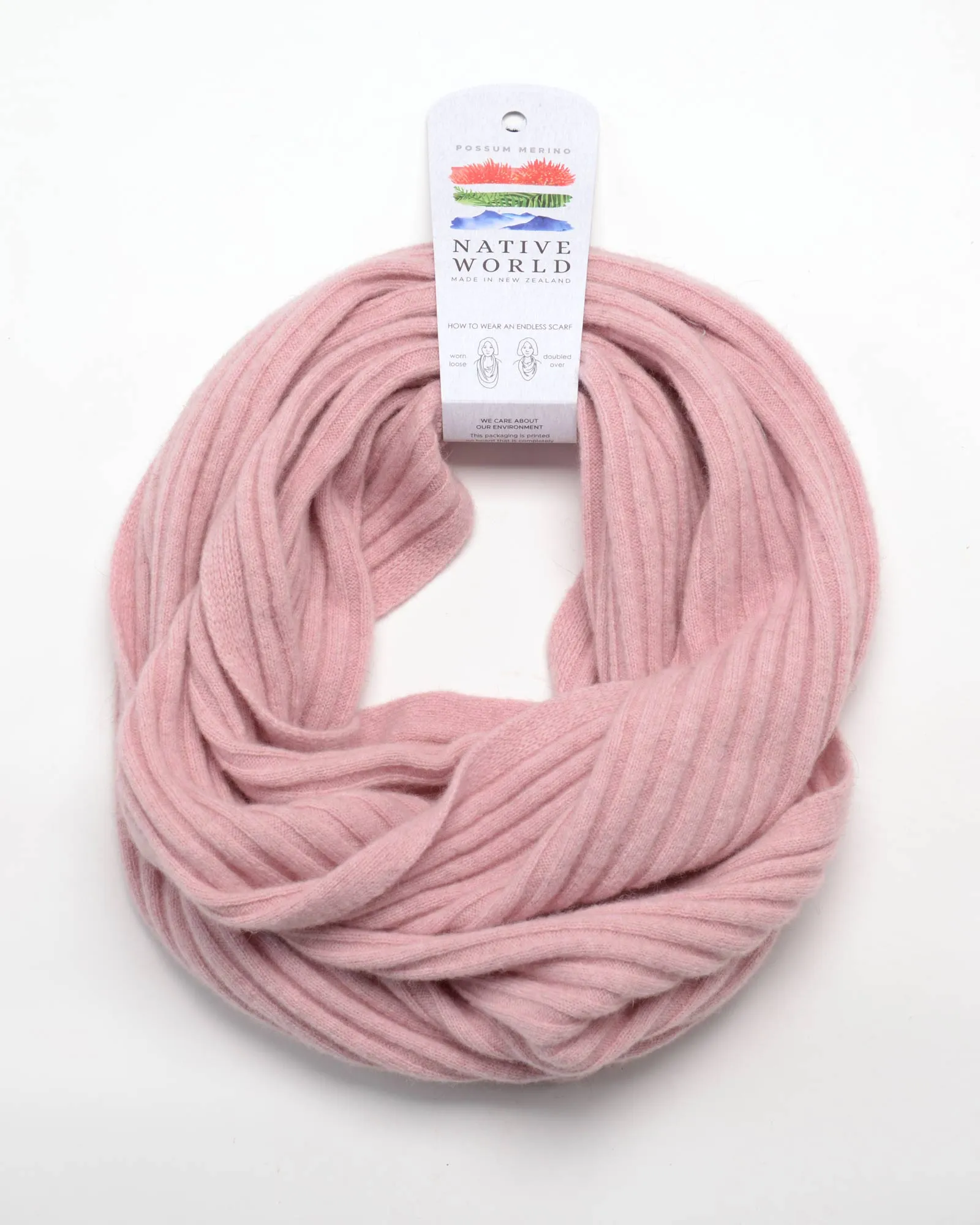 Blossom Pink Ribbed Loop Scarf - NX861