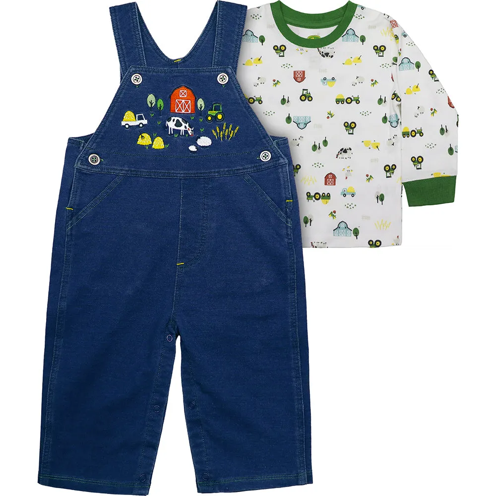 Boys' Tractor Scene Shirt & Overall Set J4S338BN