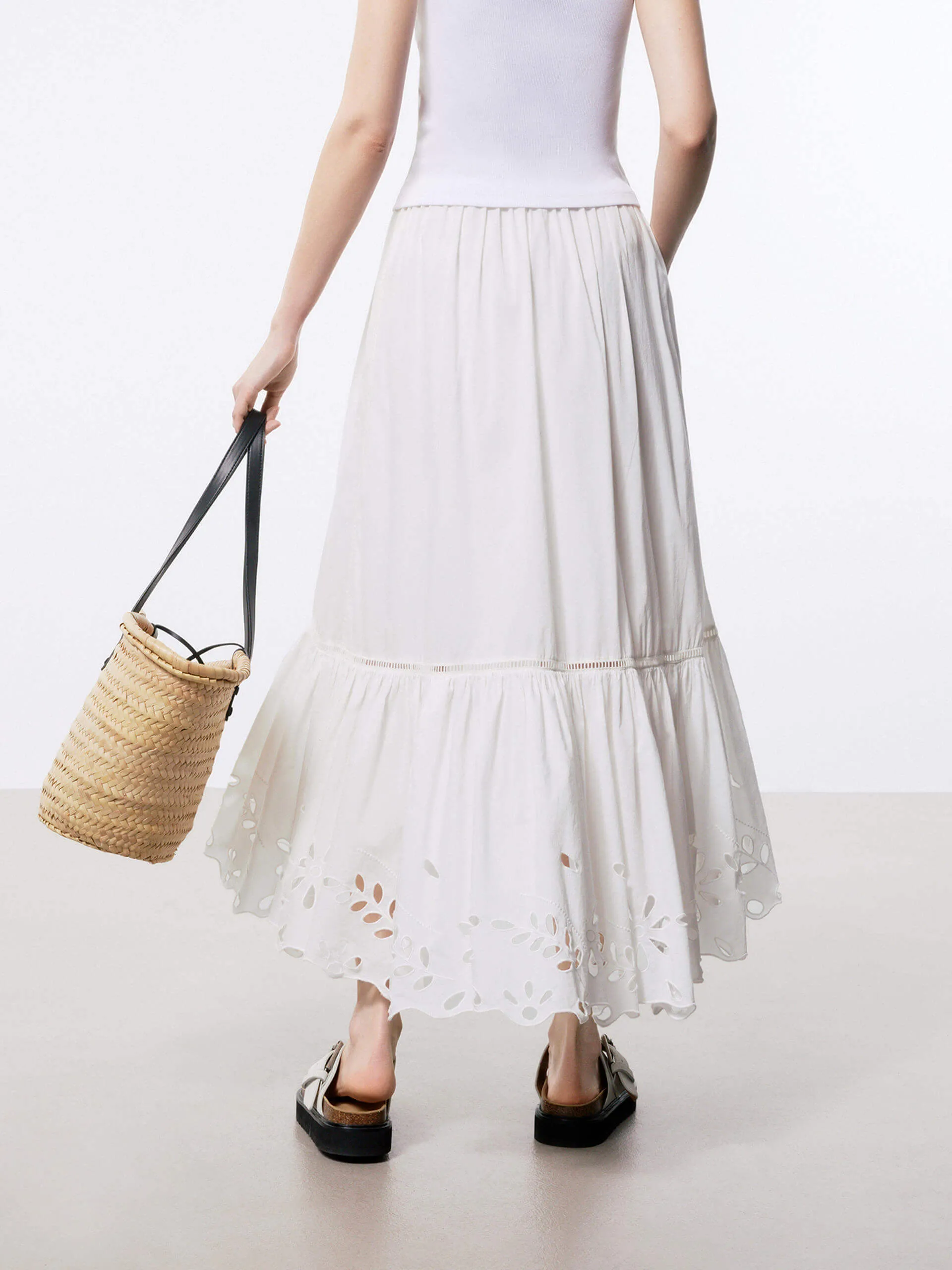 Broderie Anglaise Cotton Skirt