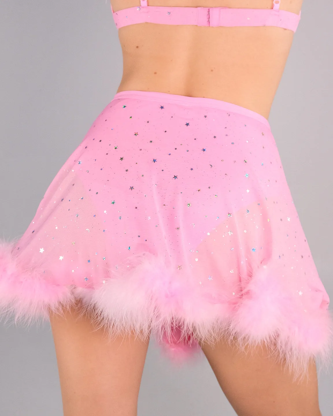 Bubble-icious Sheer Fur Skirt