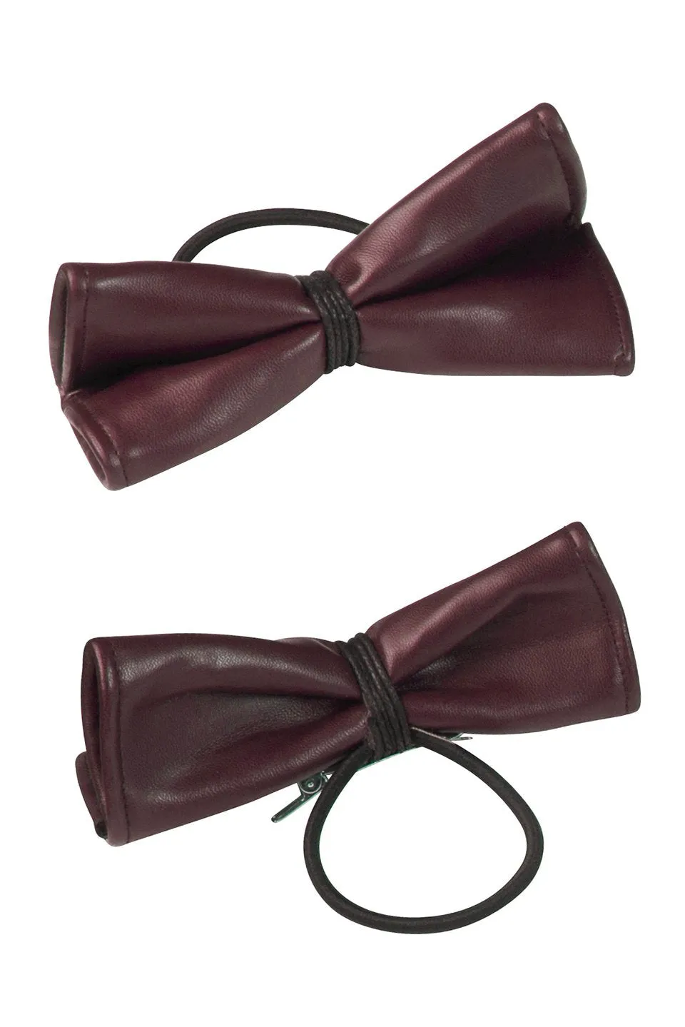 Butterfly Leather Clip/Pony (1 pc) - Burgundy