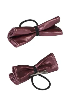 Butterfly Leather Clip/Pony (1 pc) - Raspberry