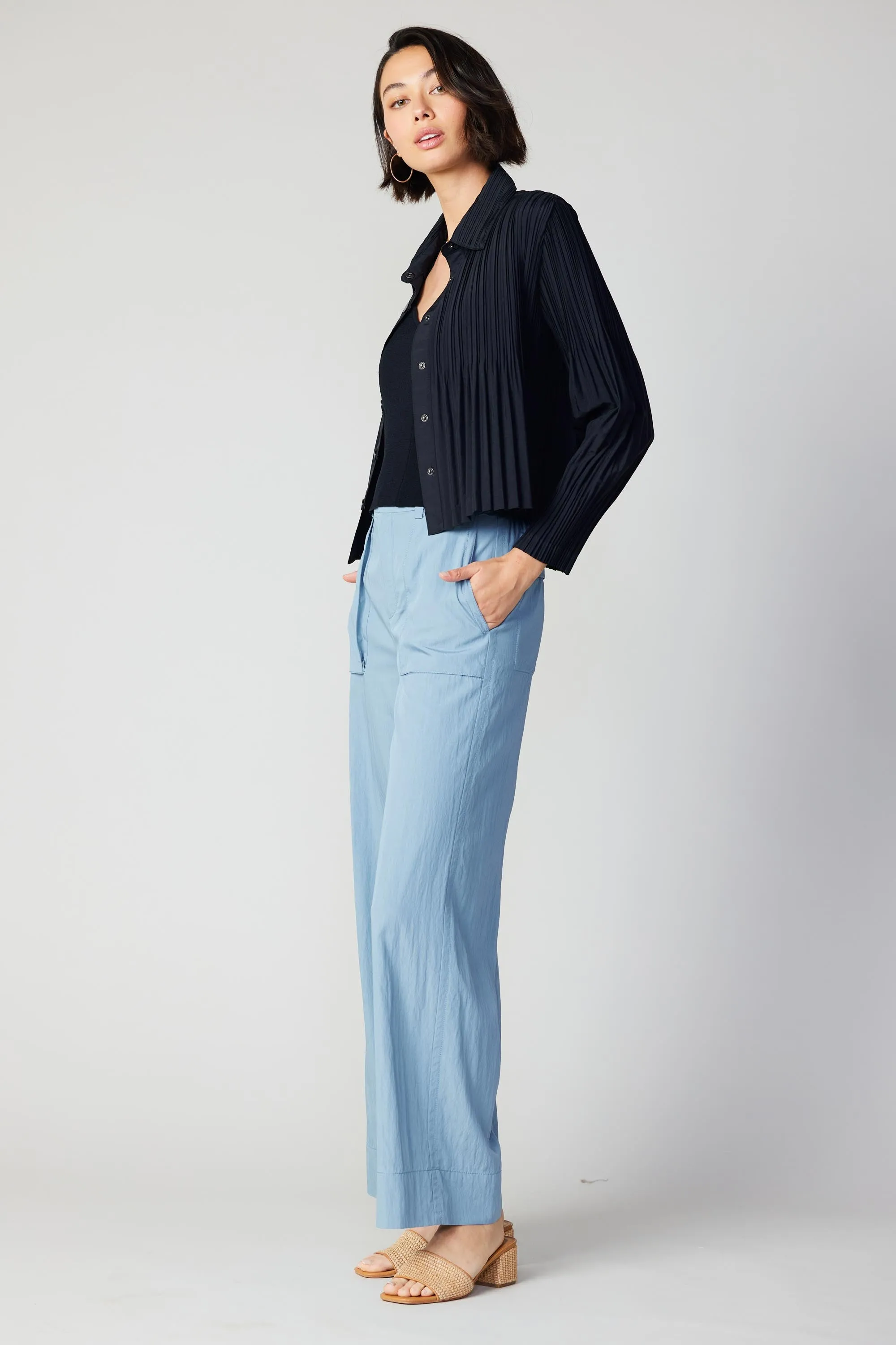 Button Down Pleated Top