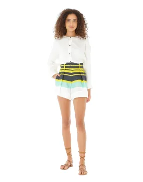 Cairo Striped Pleated Shorts