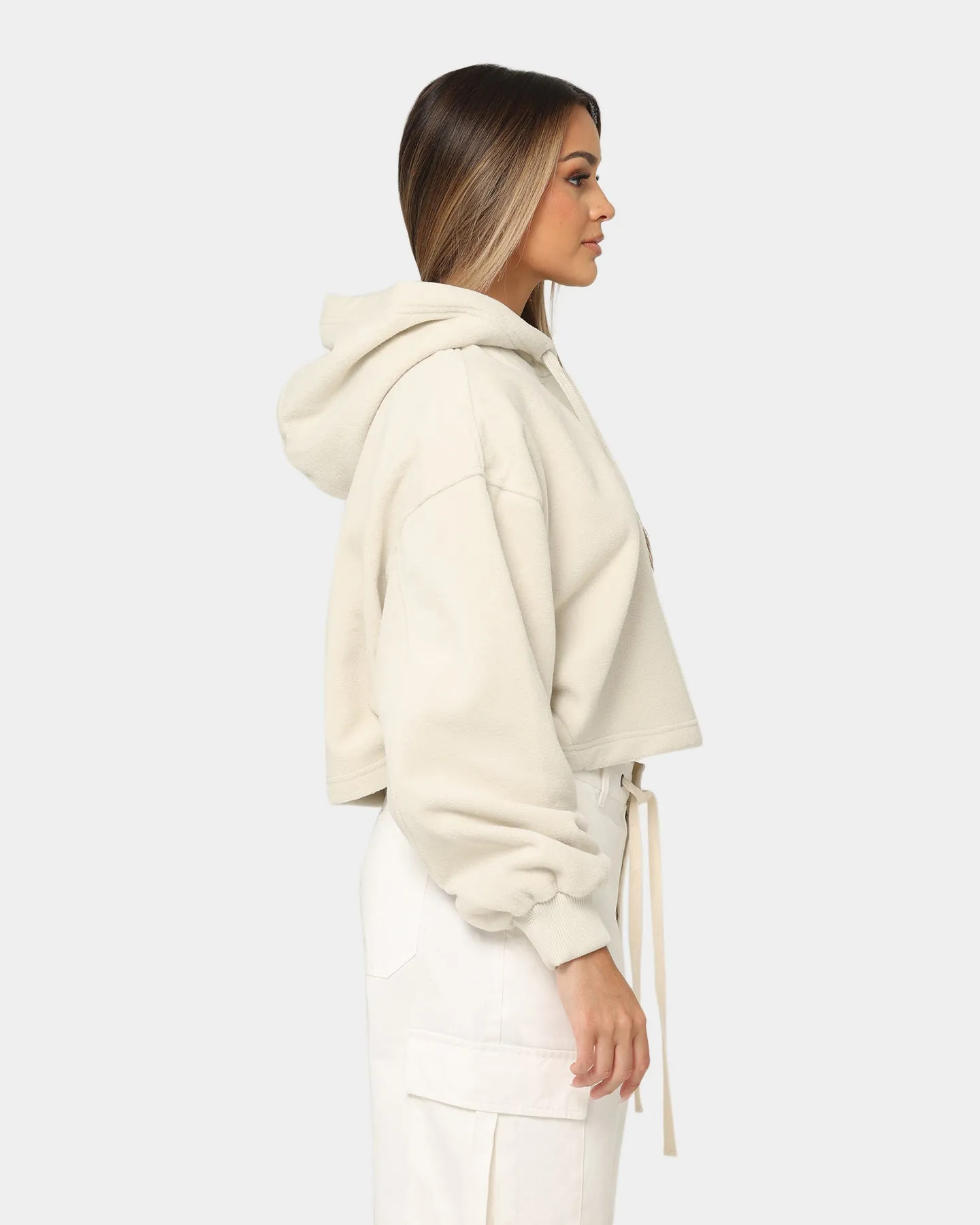 Calvin Klein Women's Polar Fleece Hoodie Eggshell