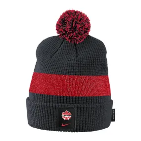 Canada Soccer Cuffed Hat with Pom - Black