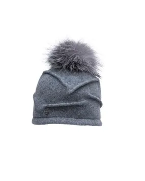 Canadian Hat Clareta Wool Beanie Fur Pom