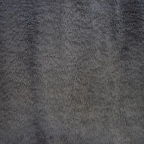 Charcoal Gray Rabbit Soft Plush Short Pile Faux Fur Fabric