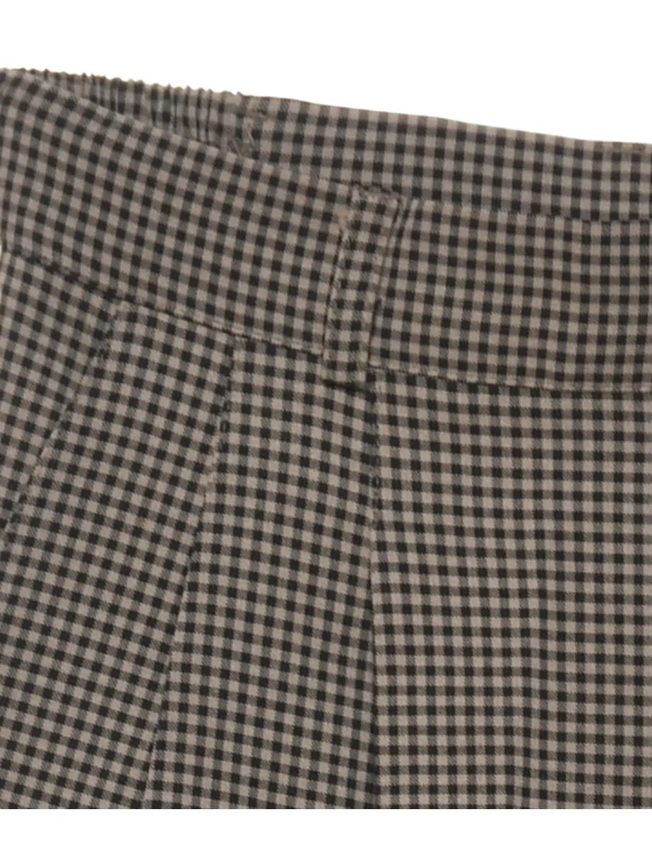 Checked Black & Beige Casual Trousers - W26 L26