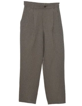 Checked Black & Beige Casual Trousers - W26 L26