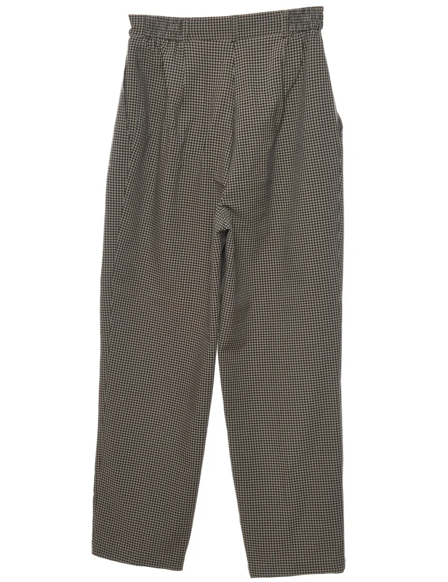 Checked Black & Beige Casual Trousers - W26 L26