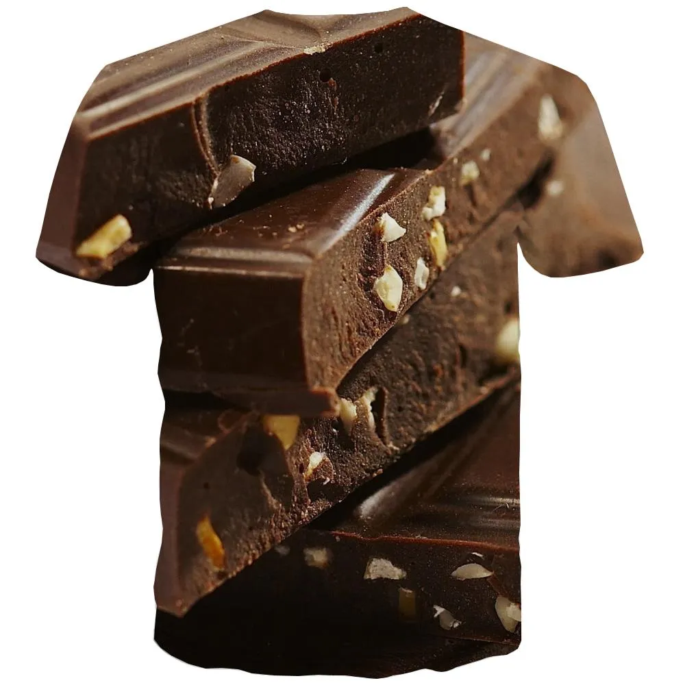 Chocolate T shirts Men Brown Tshirts Novelty Delicious T-shirts Graphic Bitter Tshirt Anime