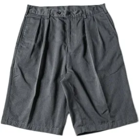 Classic Fit Pleated Front Chino Shorts - Casual Mens Work Wear