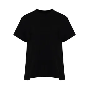 Classic Pleated Side T-Shirt in Black