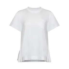 Classic Pleated Side T-Shirt in White