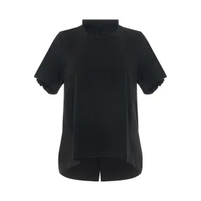 Classic Shirt Pleated Back T-Shirt in Black