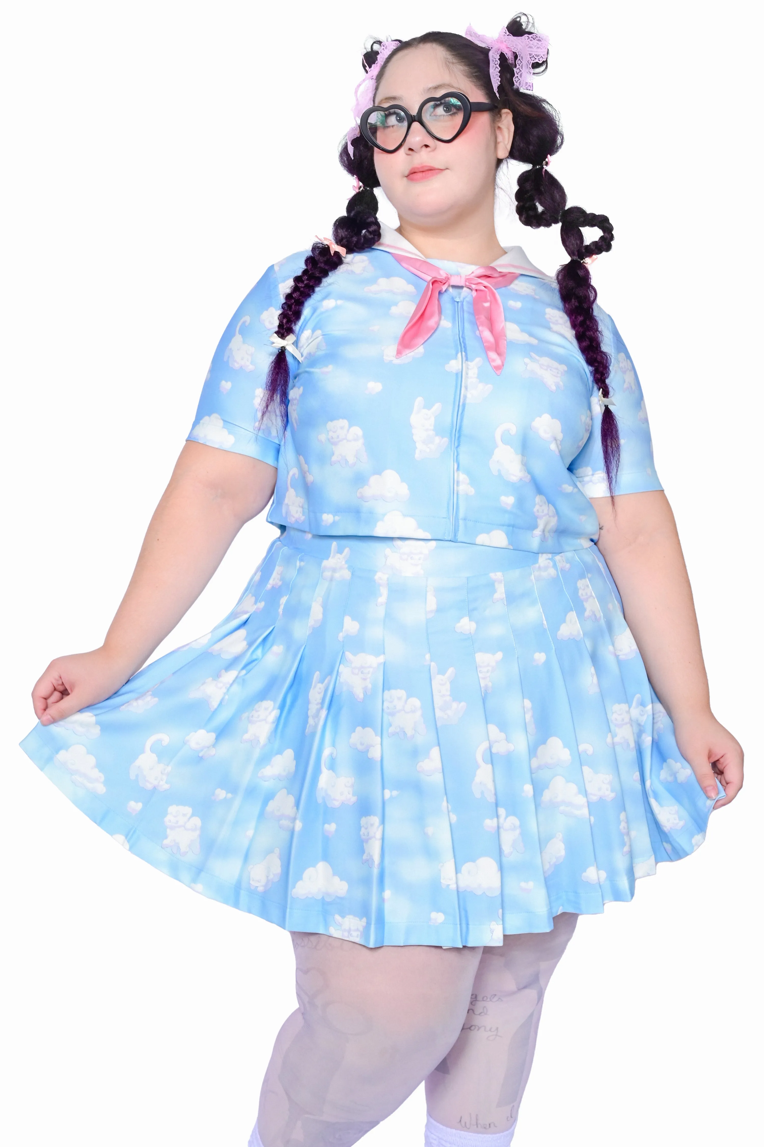 Cloud Friends Pleated Skirt